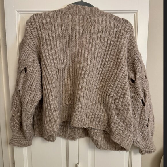 Jonathan Simkhai Sweater Cream / Brown Chunky Brown Reagan  Sz Medium - Picture 4 of 6